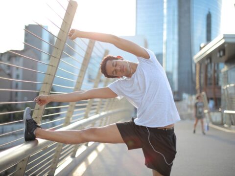 man stretching exercise